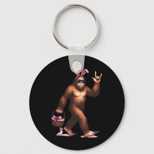 Bigfoot Sasquatch Konijn Pasen Eieren Retro Mannen Sleutelhanger