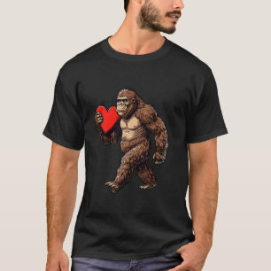 Bigfoot Sasquatch Liefde Hart Grappige Kinder Jong T-shirt