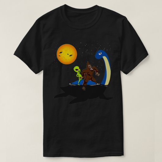 Bigfoot Sasquatch Loch Ness Monster Nessie Alien T-shirt (Design voorkant)