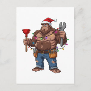 Bigfoot Sasquatch Loodgieter Kerstmis 2026 Vakanti Briefkaart