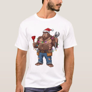 Bigfoot Sasquatch Loodgieter Kerstmis 2026 Vakanti T-shirt