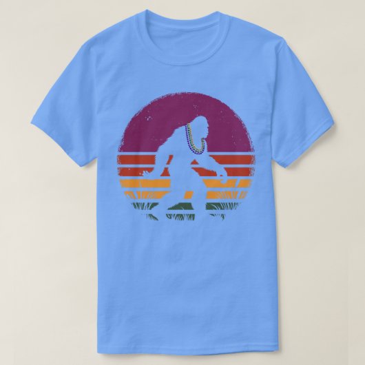 Bigfoot Sasquatch Mardi Gras Kralen Happy Fat Tues T-shirt (Design voorkant)