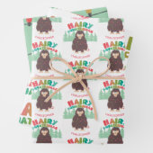 Bigfoot Sasquatch met naam papierbladen overvullen Inpakpapier Vel (In situ)