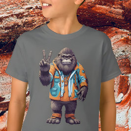 Bigfoot Sasquatch met Vredesbord T-shirt