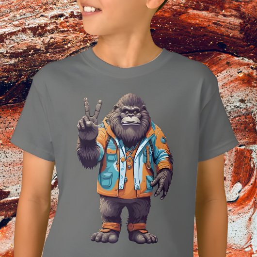 Bigfoot Sasquatch met Vredesbord T-shirt