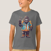 Bigfoot Sasquatch met Vredesbord T-shirt (Voorkant)