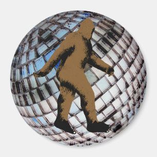 Bigfoot Sasquatch op Disco Ball Magneet