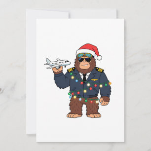 Bigfoot Sasquatch Piloot Kerstmis 2026 Vakantie Bedankkaart