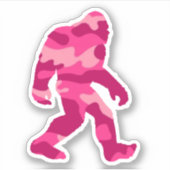 Bigfoot Sasquatch Pink Camo Sticker (Voorkant)