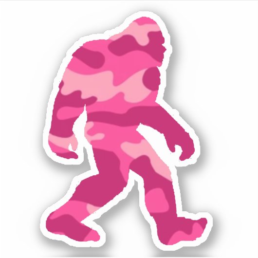 Bigfoot Sasquatch Pink Camo Sticker (Voorkant)