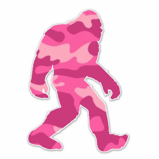 Bigfoot Sasquatch Pink Camo Sticker (Voorkant)