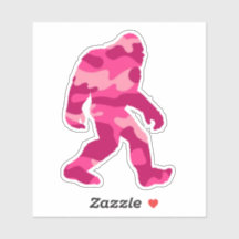 Bigfoot Sasquatch Pink Camo Sticker