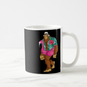 Bigfoot Sasquatch Pink Flamingo Aloha Beach Hawaii Koffiemok