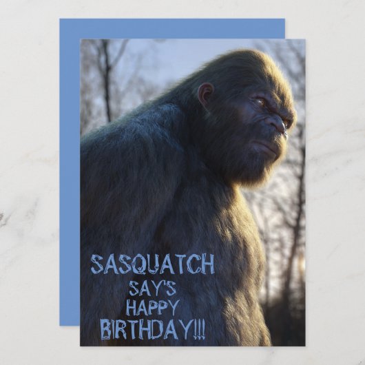 bigfoot, sasquatch, platte kaart (Voorkant / Achterkant)