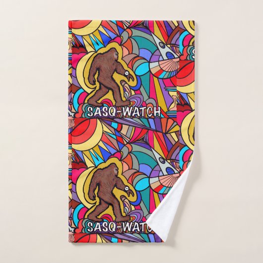 Bigfoot Sasquatch polshorloge Pun Art Bad Handdoek (Handdoek)