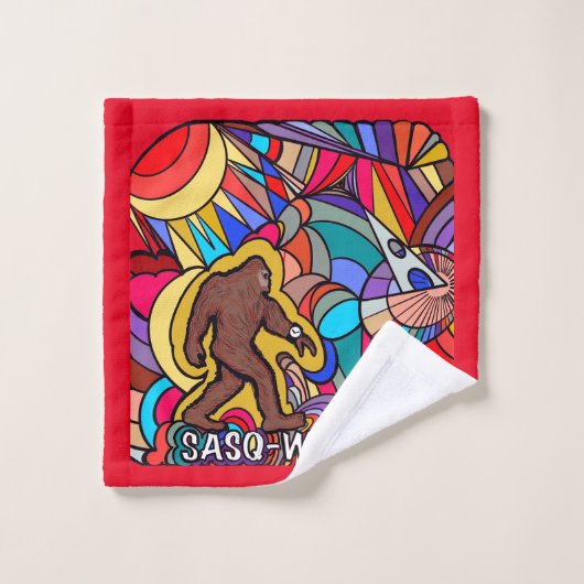 Bigfoot Sasquatch polshorloge Pun Art Bad Handdoek (Wasdoekje)