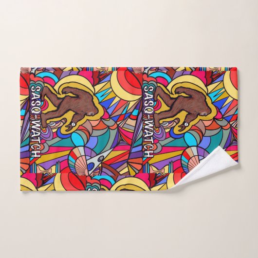 Bigfoot Sasquatch polshorloge Pun Art Bad Handdoek (Handdoek)