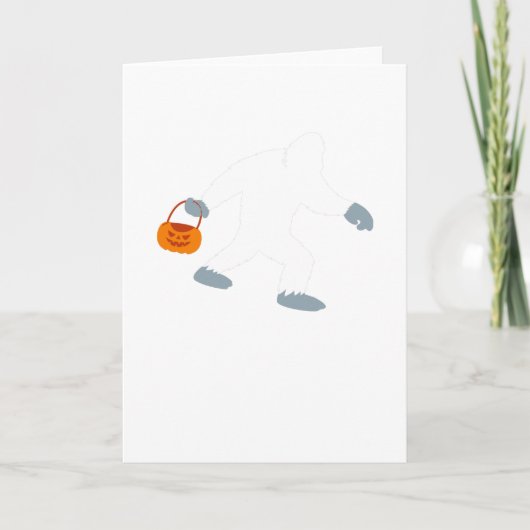 Bigfoot Sasquatch Pompoen Halloween Kostuum voor Kaart (Voorkant)