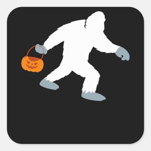 Bigfoot Sasquatch Pompoen Halloween Kostuum voor Vierkante Sticker (Voorkant)