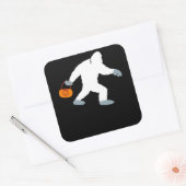 Bigfoot Sasquatch Pompoen Halloween Kostuum voor Vierkante Sticker (Envelop)