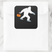 Bigfoot Sasquatch Pompoen Halloween Kostuum voor Vierkante Sticker (Tas)