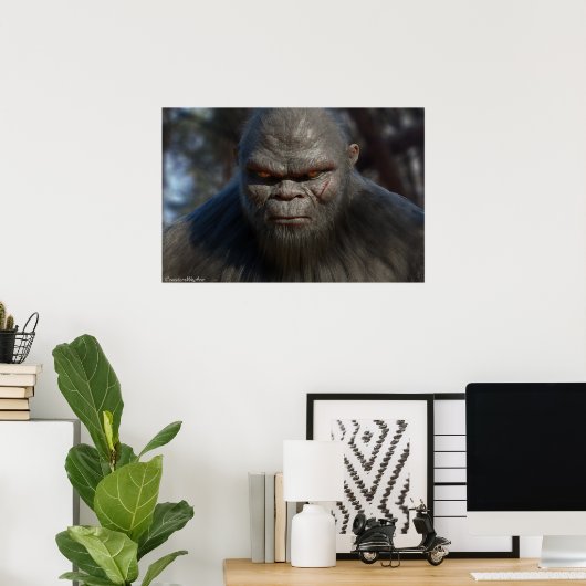BIGFOOT SASQUATCH PORTRAIT CLOUP III POSTER (Thuiskantoor)