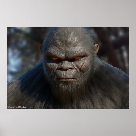 BIGFOOT SASQUATCH PORTRAIT CLOUP III POSTER (Voorkant)