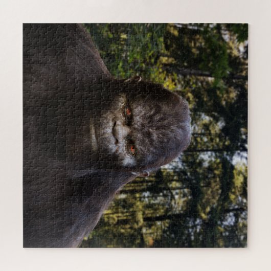 BIGFOOT SASQUATCH PORTRAIT ORANJE OGEN LEGPUZZEL (Horizontaal)