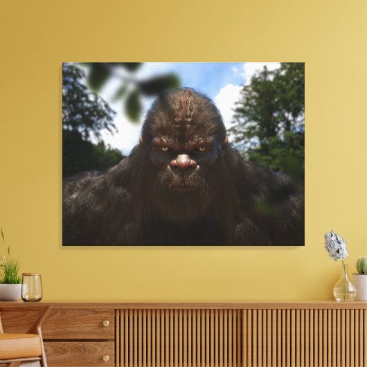 BIGFOOT SASQUATCH PORTRAT CANVAS AFDRUK (Insitu (Woonkamer))