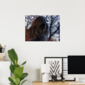 BIGFOOT SASQUATCH PORTRAT IN PROFIEL BIJ DUSK II POSTER (Thuiskantoor)