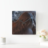 BIGFOOT SASQUATCH PORTRAT IN PROFIEL BIJ DUSK IV VIERKANTE KLOK (Huis)