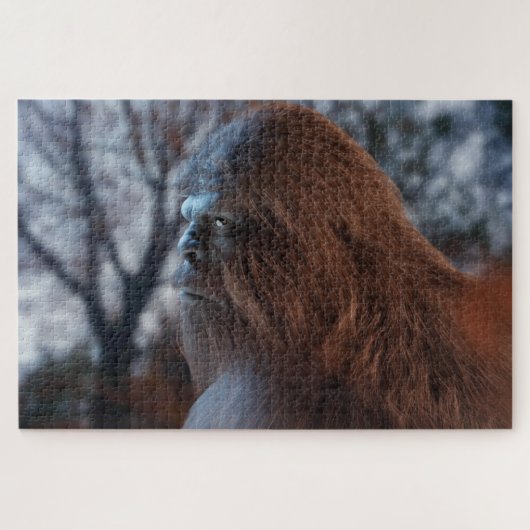 BIGFOOT SASQUATCH PORTRAT IN PROFIEL BIJ DUSK V LEGPUZZEL (Horizontaal)