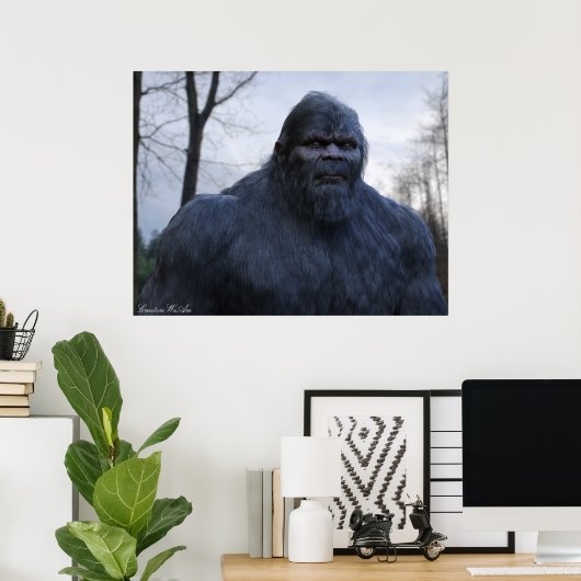 BIGFOOT SASQUATCH PORTRAT POSTER (Thuiskantoor)