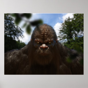 BIGFOOT SASQUATCH PORTRAT POSTER