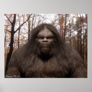 BIGFOOT SASQUATCH PORTRAT POSTER