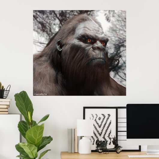 BIGFOOT SASQUATCH PORTRAT POSTER (Thuiskantoor)