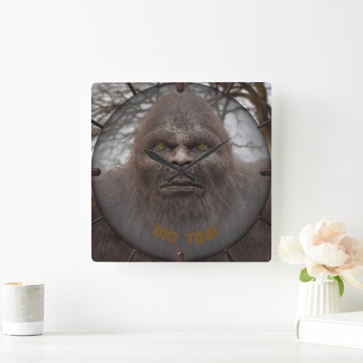 BIGFOOT SASQUATCH PORTRAT VIERKANTE KLOK (Huis)