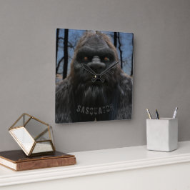 BIGFOOT SASQUATCH PORTRAT VIERKANTE KLOK