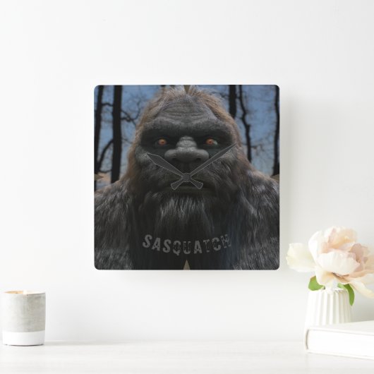 BIGFOOT SASQUATCH PORTRAT VIERKANTE KLOK (Huis)