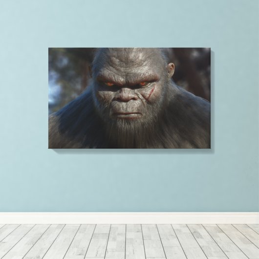 BIGFOOT SASQUATCH PORTRET CLOSE UP II CANVAS AFDRUK (Insitu (Houten vloer))