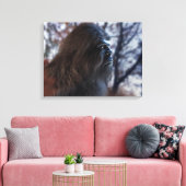 BIGFOOT SASQUATCH PORTRET IN PROFIEL OP DUSK III CANVAS AFDRUK (Insitu (Woonkamer))
