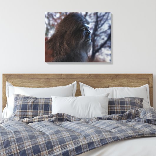 BIGFOOT SASQUATCH PORTRET IN PROFIEL OP DUSK III CANVAS AFDRUK (Insitu (Slaapkamer))