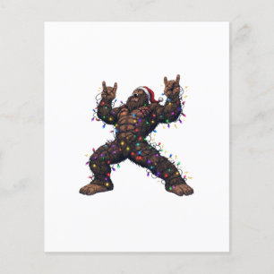 Bigfoot Sasquatch Prettig Metal Kerst Rock Flyer