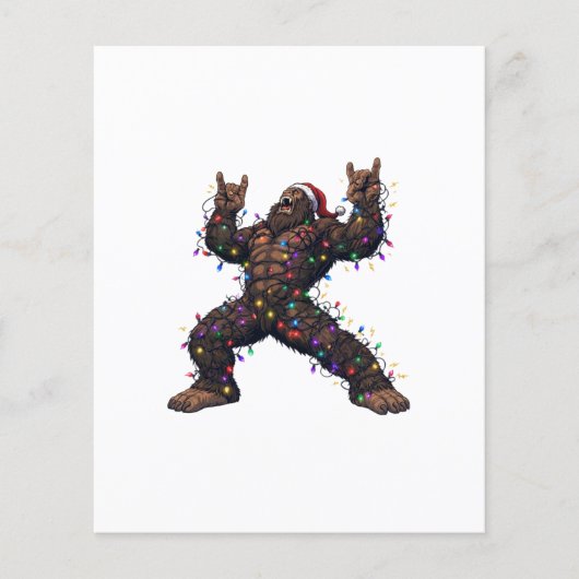 Bigfoot Sasquatch Prettig Metal Kerst Rock Flyer (Voorkant)