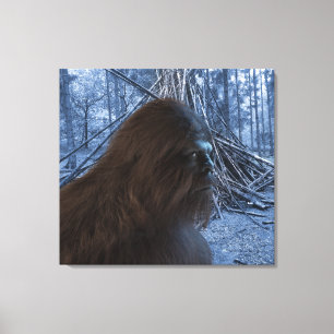 BIGFOOT SASQUATCH PROFIEL Stretted Canvas afdrukke Afdruk