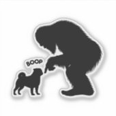 Bigfoot Sasquatch Pug Boop Sticker (Voorkant)