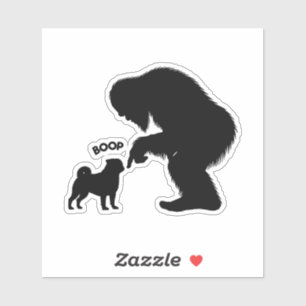 Bigfoot Sasquatch Pug Boop Sticker
