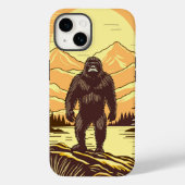 Bigfoot Sasquatch Retro Art gepersonaliseerd Case-Mate iPhone Case (Achterkant)