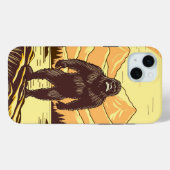 Bigfoot Sasquatch Retro Art gepersonaliseerd Case-Mate iPhone Case (Achterkant (horizontaal))