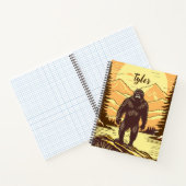 Bigfoot Sasquatch Retro Art gepersonaliseerd Notitieboek (Binnen)